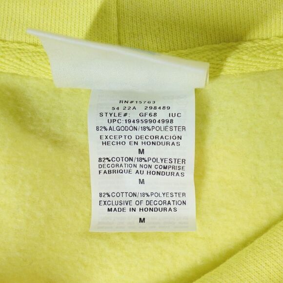 Champion Reverse Weave Hoodie Sweater Mens Medium Yellow Graphic Logo Cadmium - Picture 11 of 16